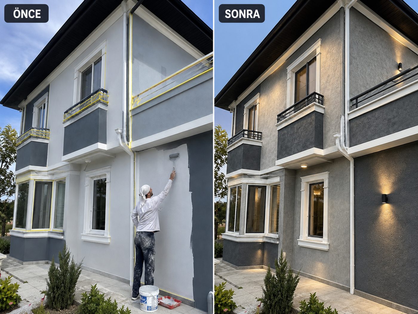 Göksu dış cephe boya öncesi ve sonrası